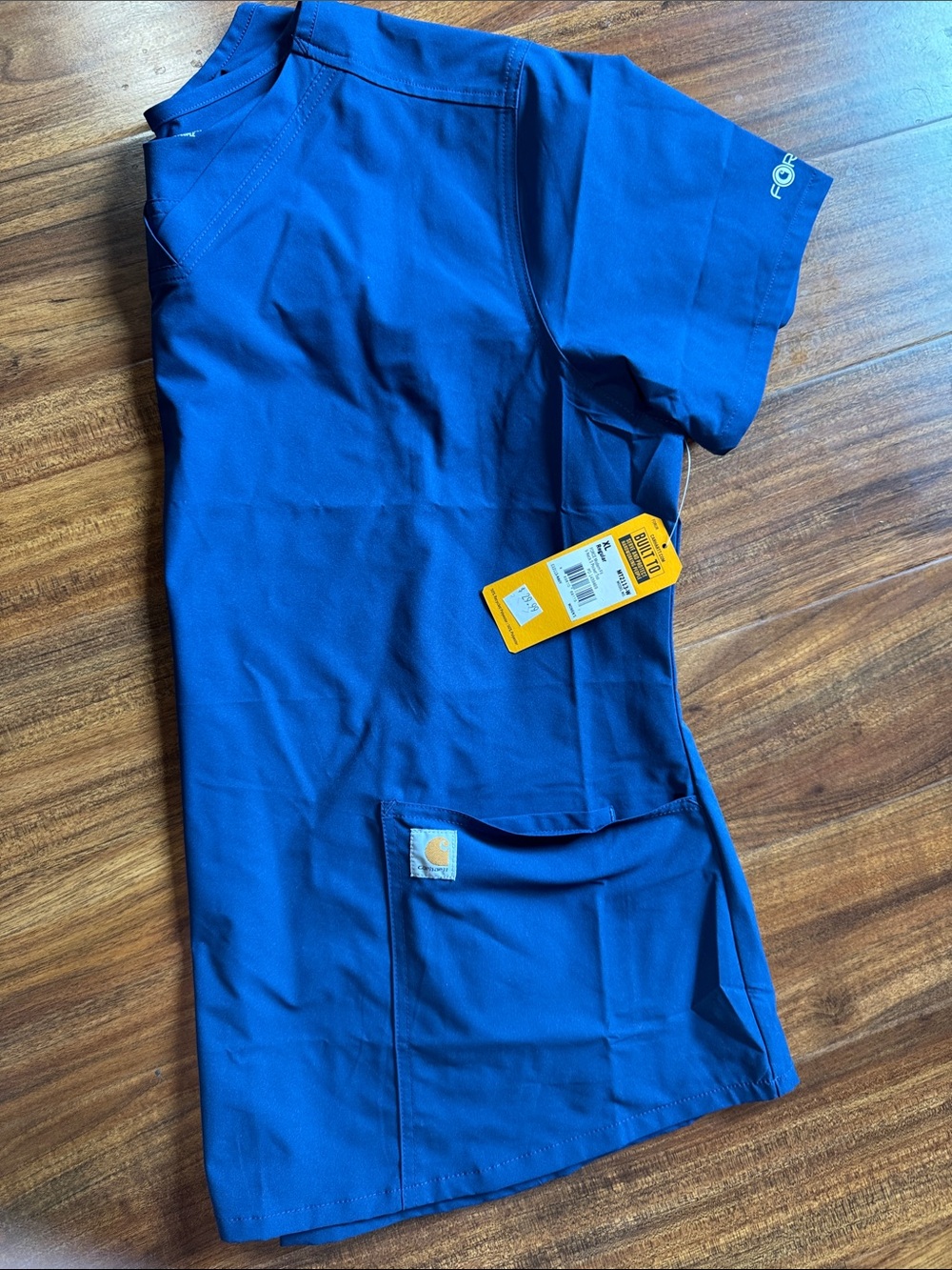 Carhartt Women's Navy Blue Utility Scrub Top